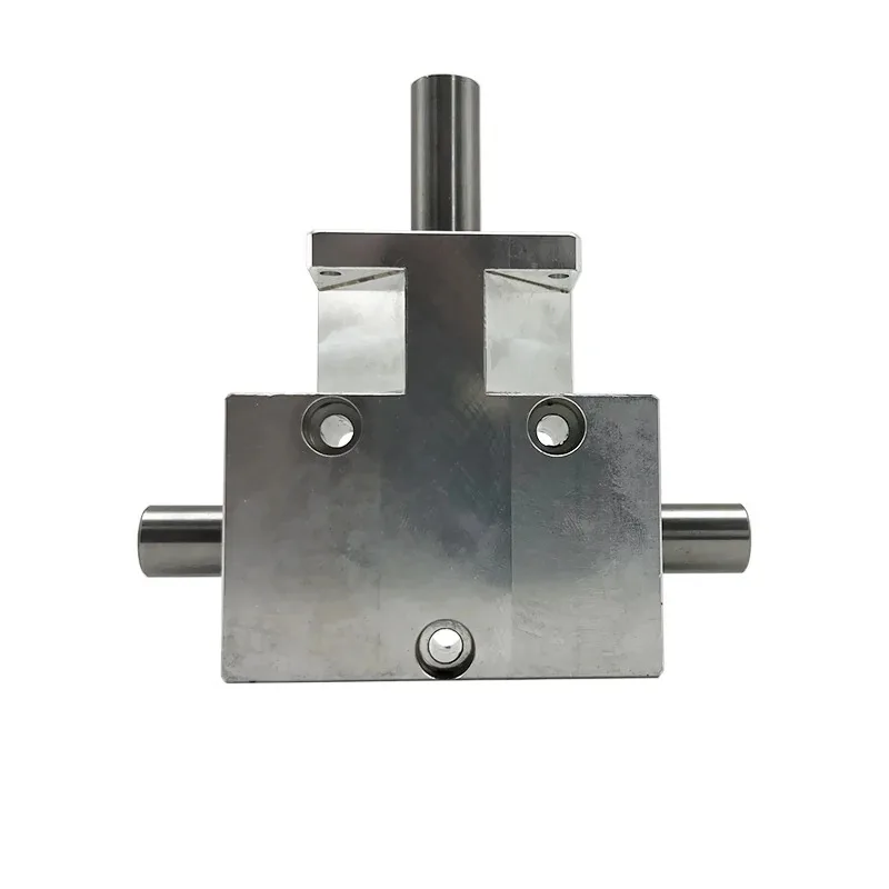 Angle Gear 1:1 Helical Bevel Gear Shaft 12mm Codirectional Double Output Shaft 90 Degree Differential Gearbox