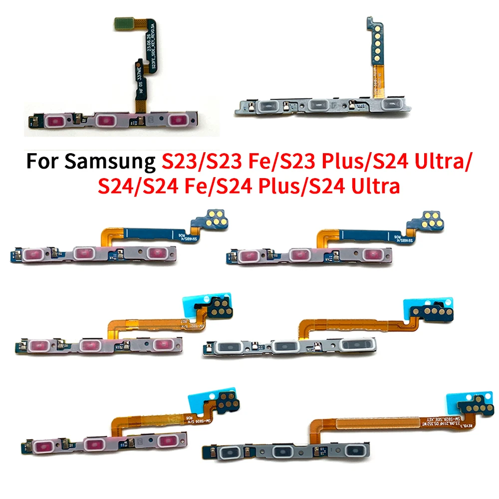 

10 шт., для Samsung S25 S24 S23 Plus Ultra S24 Fe S23 Fe, боковая кнопка отключения звука, переключатель громкости, включение и выключение, гибкий кабель