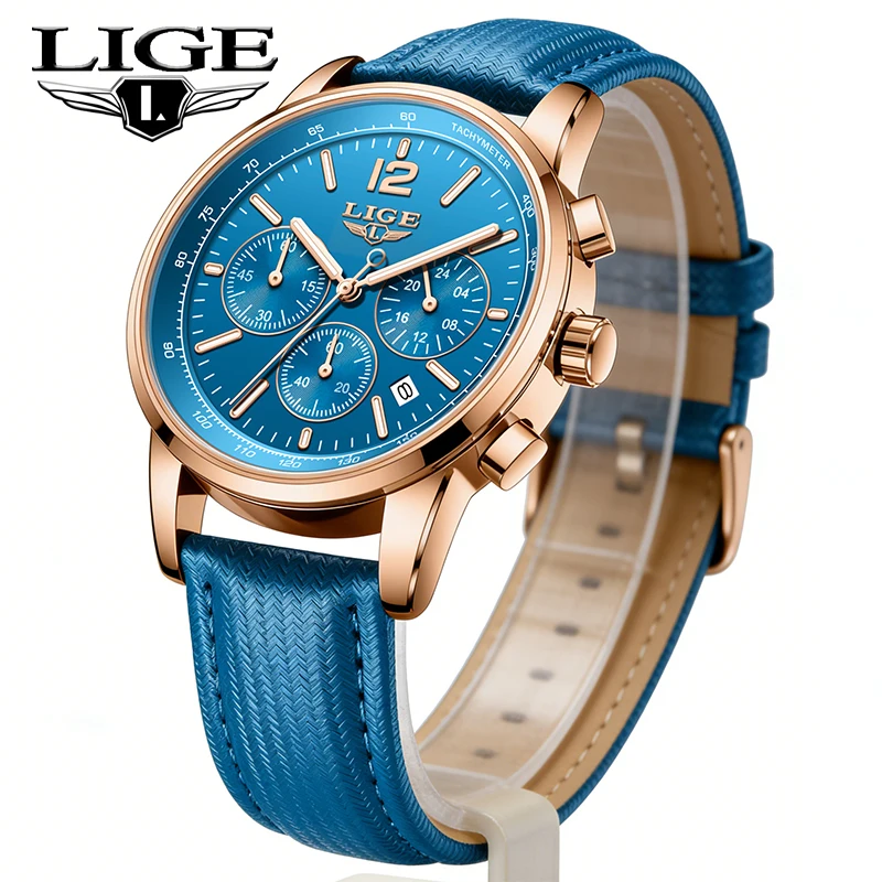 Luxus LIGE 2026 Markenuhren Herren Mode Casual Quarz-Armbanduhren 30M Wasserdicht Leuchtend Chronograph Herrenuhren Geschenke Reloj
