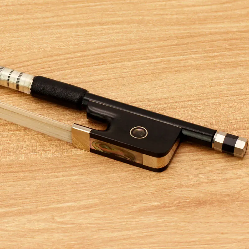 Hooqu Professional Light Weight Viola Cello Round Bow Horse Hair Violin Bow Carbon Fiber for Violin 4/4 1/2 3/4 1/4 1/8