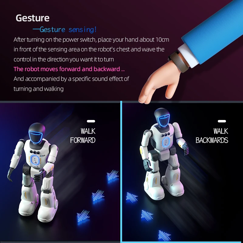 AI روبوت لفتة الاستشعار عن بعد ذكي للأطفال قابل للبرمجة التعليم المبكر روبوت الرقص