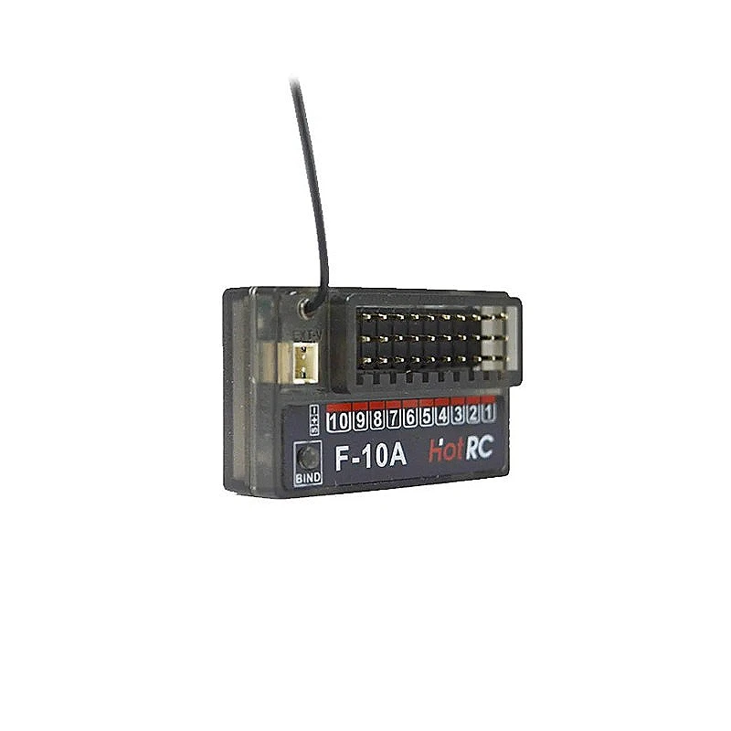 HOTRC 10CH 10Channel 2.4GHz F-10A PWM Receiver for CT-10B HT-10A Transmitter Remote Control Plane Car Ship Boat Tank Model Toy