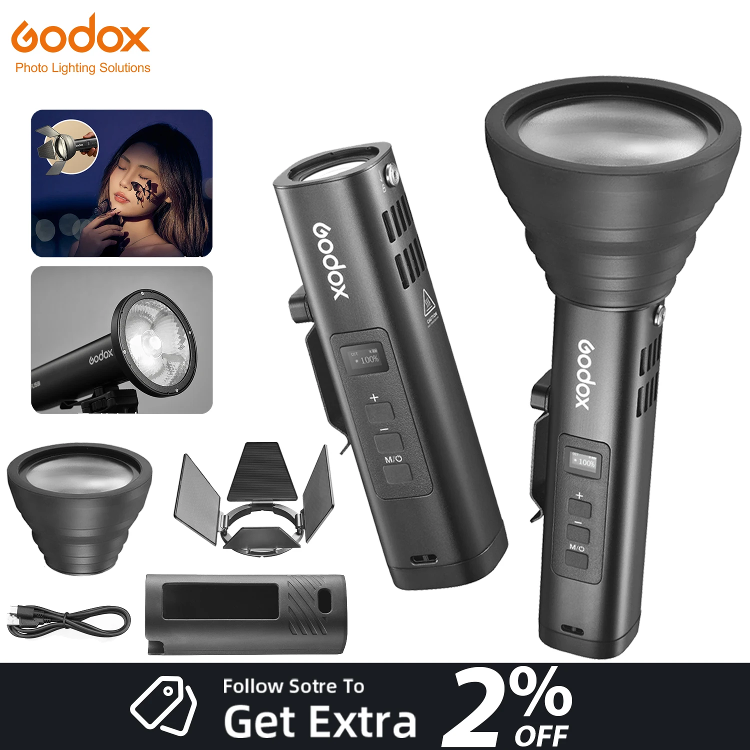 

GODOX FL15Bi LED Video Flash Light Bi-Color 2800K-6500K Hight Brightness Photography LED Light IP54 Water-resistant App Control
