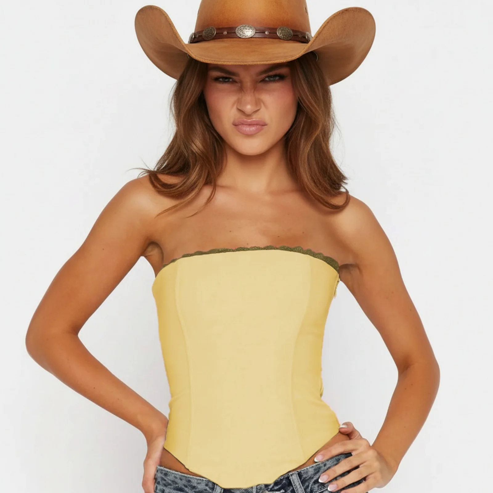 Tops de tubo con hombros descubiertos y espalda descubierta para mujer, chaleco de moda, Tops recortados de Color sólido, ropa de calle