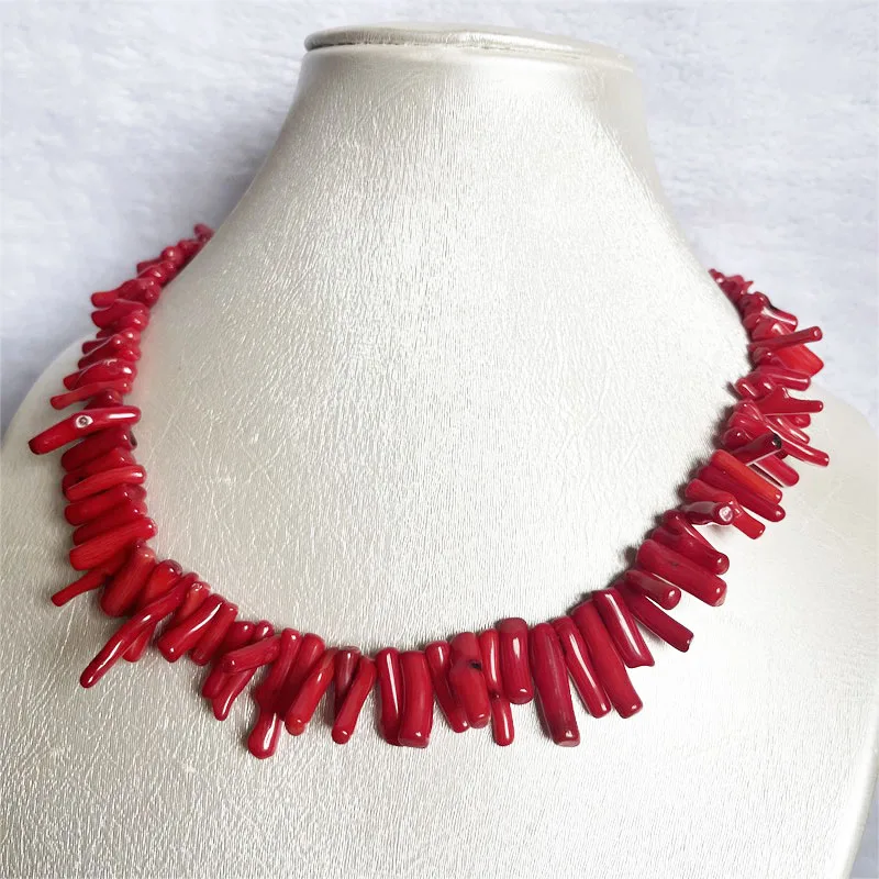 Rare Genuine 15--20-28mm Branch Natural Red Coral Necklace for Women Jewelry Large Huge Irregular Freeform Stone Fine Chokers