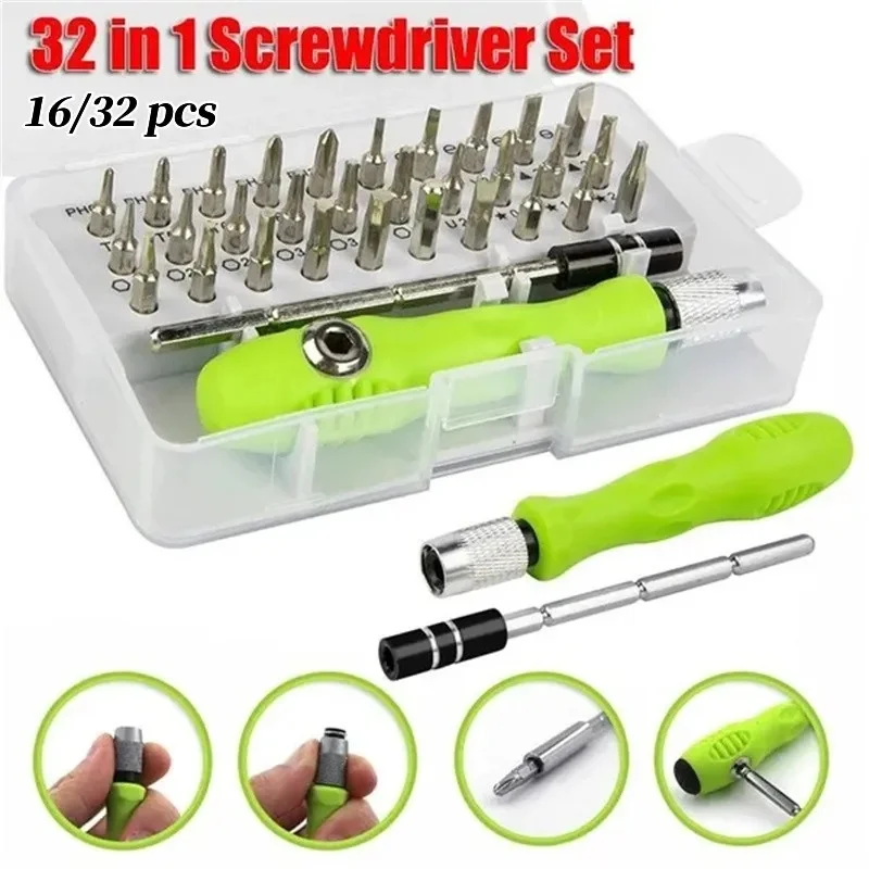 Mini Screwdriver Set Magnetic with Case 32-in-1 Precision Bits Torx Screw Driver Set Opening Repair Tools Kit for Mobile Phone