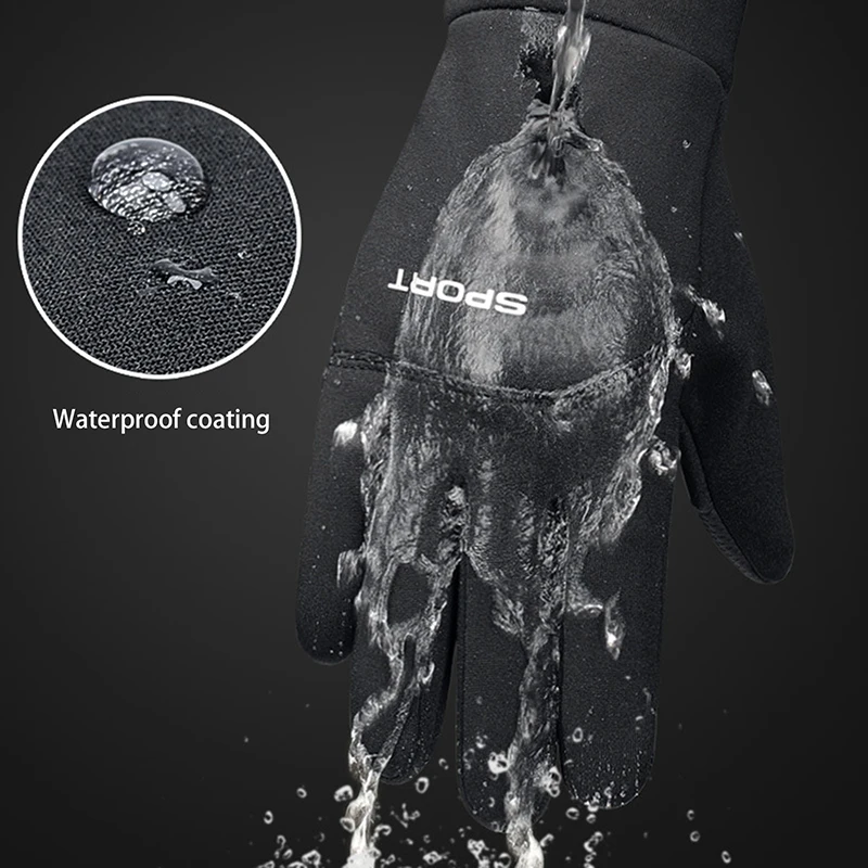 Guantes de ciclismo impermeables para hombre, manoplas deportivas antideslizantes con pantalla táctil, resistentes al viento, térmicas, cálidas, para correr, esquí, motocicleta, invierno