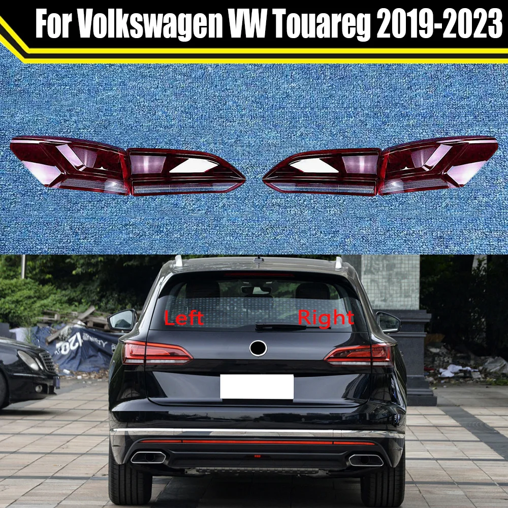 Auto Taillamp Shell For Volkswagen VW Touareg 2019-2023 Car Rear Taillight Lens Cover Lampshade Glass Lampcover Rear Light Caps