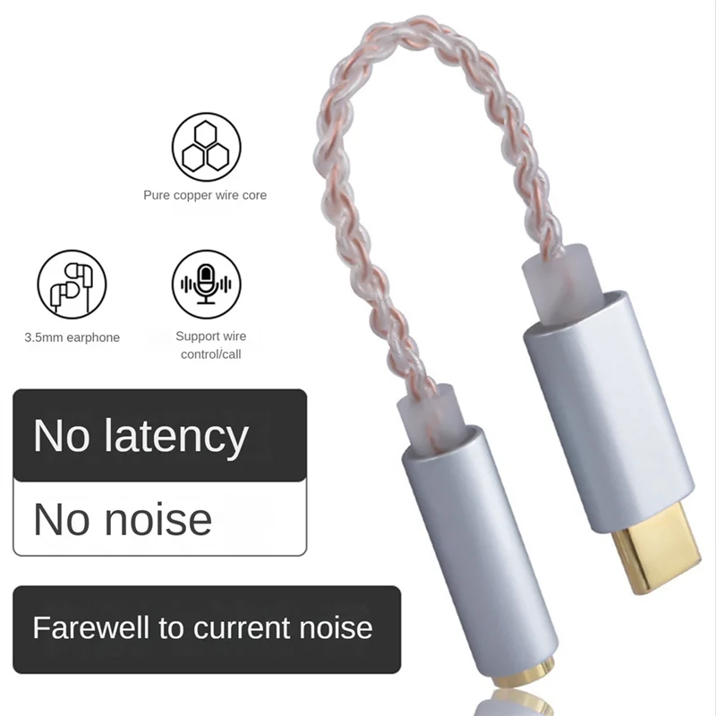 AMPLIFICADOR DE Auriculares HIFI DAC USB tipo C a 3,5 Mm adaptador de Audio para auriculares 32 bits 384Khz decodificador Digital convertidor auxiliar