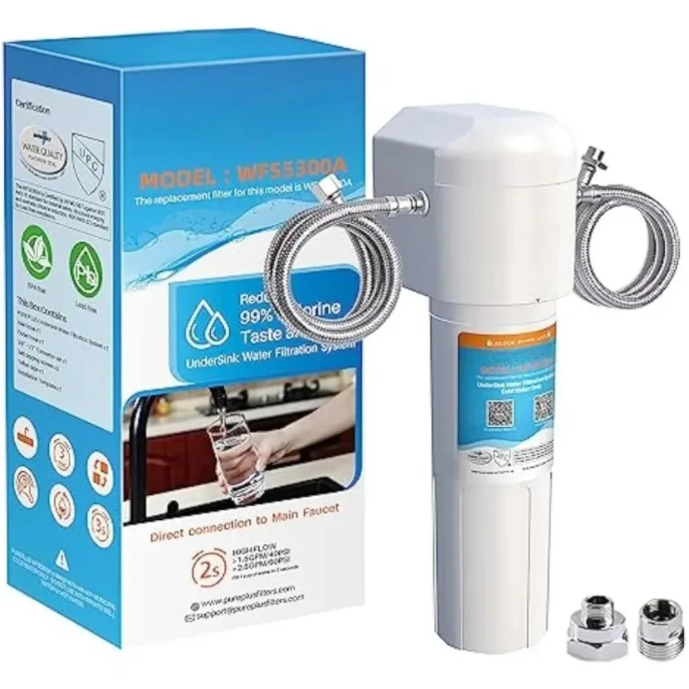 HAOYUNMA Sink Water Filter, 22000 Gallons,99.99% Chlorine Reduction,NSF/ANSI Certified Direct Connect Under Counter Water