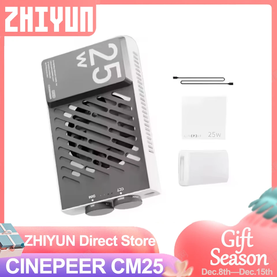 ZHIYUN CINEPEER CM25 25W Led Lights Bi Color Handheld Pocket Photo Lamp Video Light Fill Light Photography Lighting