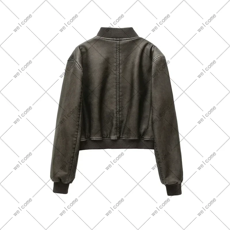 Giacca cappotto top donna stile donna nuova giacca bomber vintage in similpelle cappotto top stile donna