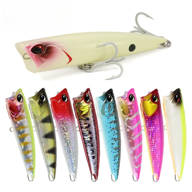 

2pcs Surface Popper Fishing Lures 26.3g Saltwater Popper Baits Wobbler Topwater Artificial Bait Carp Pike Pesca Fishing Tackle