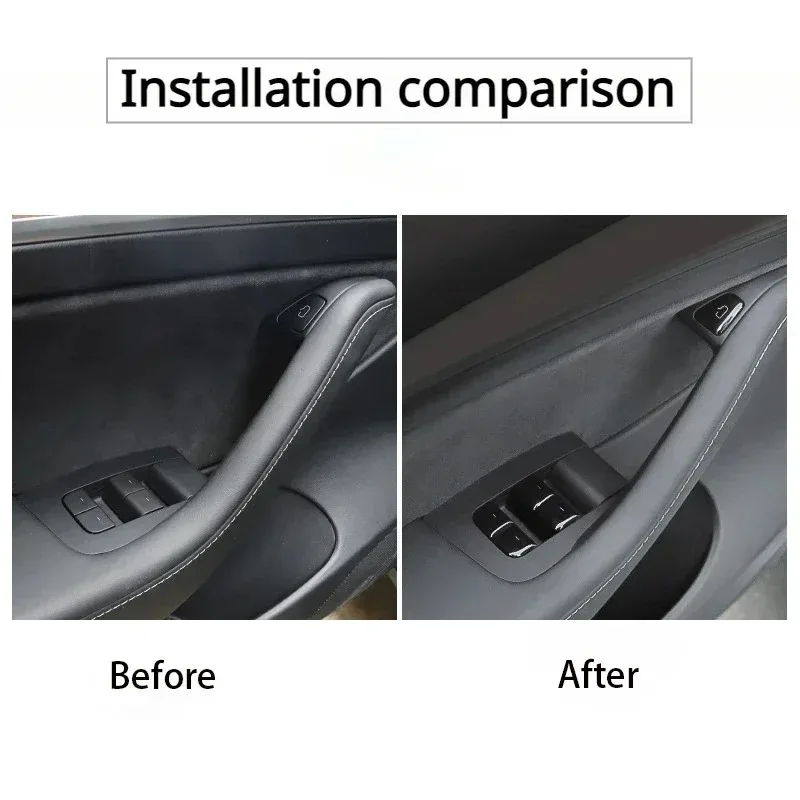 Tür-Fenster-Knopf für Tesla Model 3 Y, offene Tür-Knopf-Aufkleber, Fensterheber-Schalter-Abdeckung, Verkleidungsschutz, 11 Stück, Autozubehör