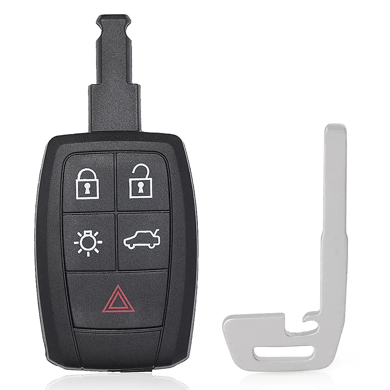 KEYECU for for Volvo C30 C70 V50 S40 Replacement 4+1 5 Button Remote Car Key Shell Case Fob FCC ID: KR55WK49259