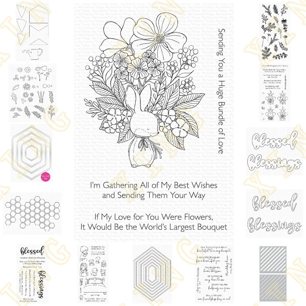 

Word Bouquet Foliage New Metal Cutting Dies Stamps Stencil Hot Foil Scrapbook Decoration Embossing Template Diy Greeting Card