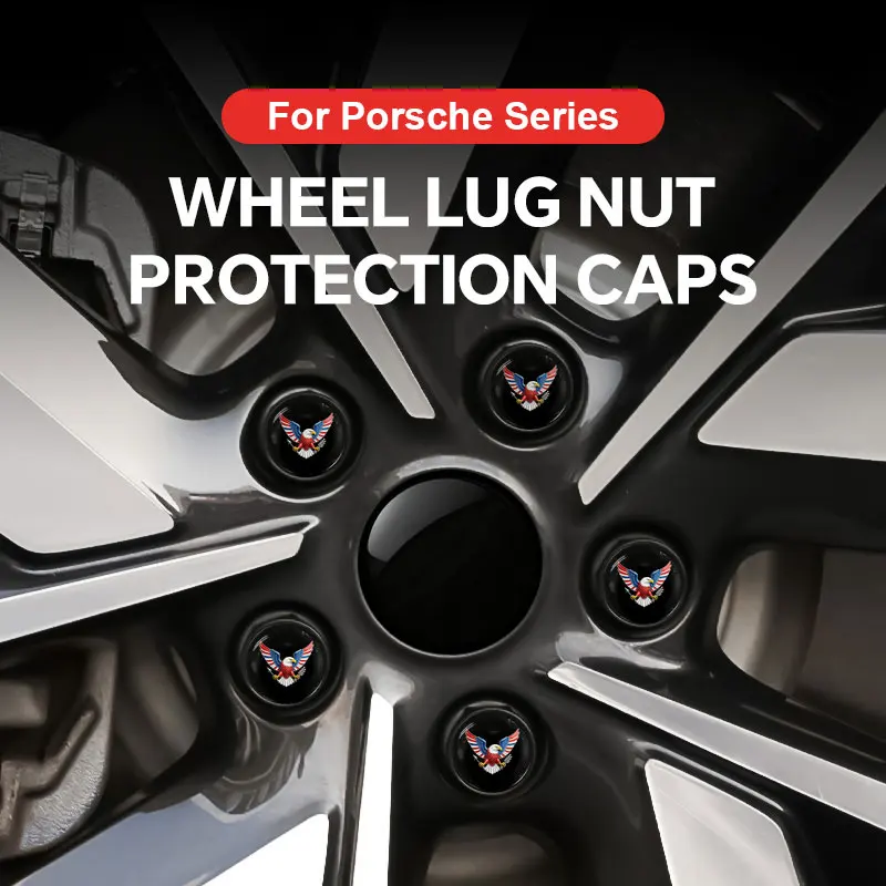 

20PCS Car Wheel Caps Bolts For Porsche Macan Cayenne Panamera Taycan 911 718 Tyre Nuts Cap Car Tire Nut Caps