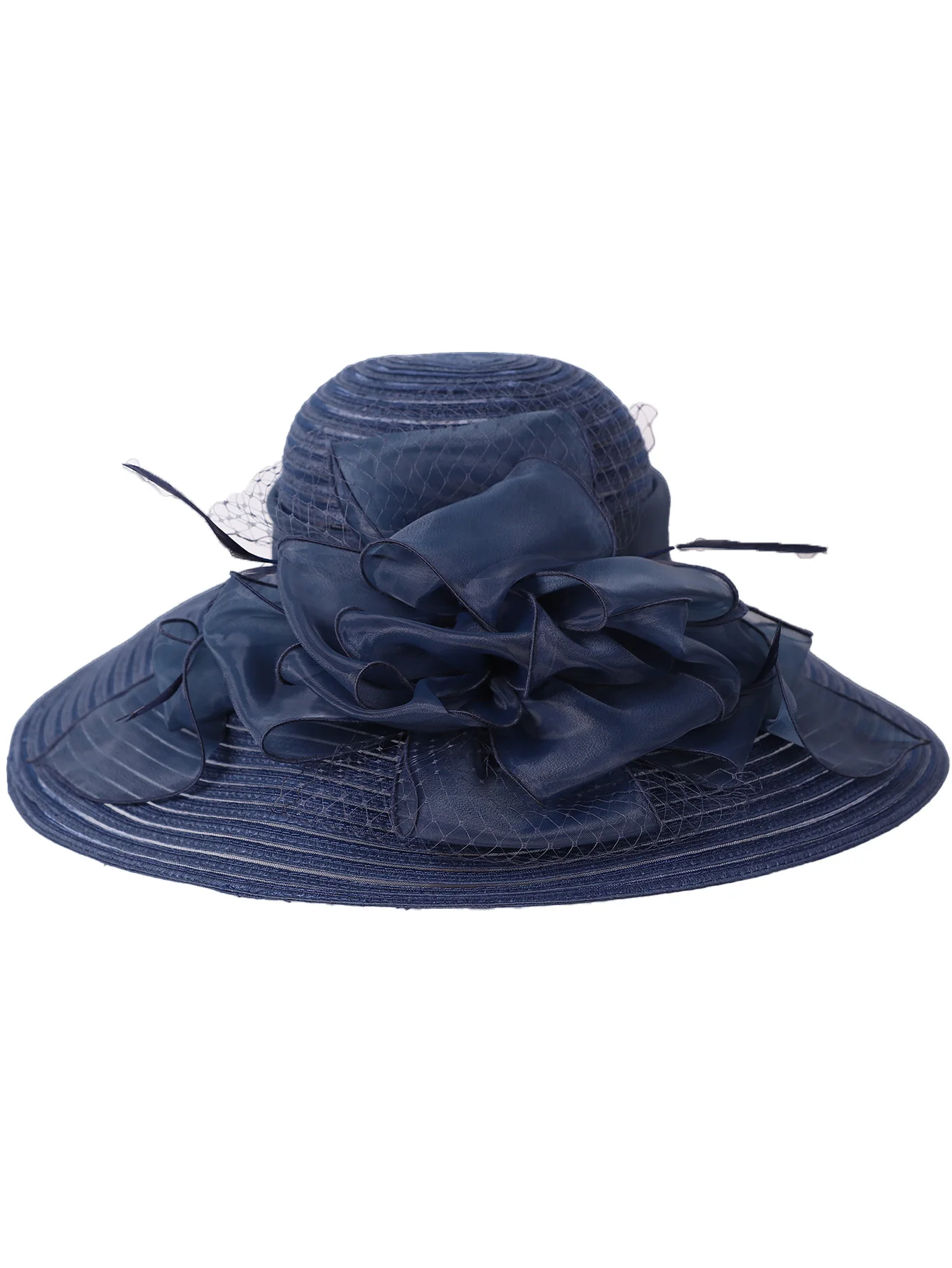 FS białe eleganckie panna młoda kapelusze słomkowe kościelne dla kobiet damskie kwiaty duże kapelusz plaża słońce Kentucky Derby kapelusz Fedora — zdjęcie 6