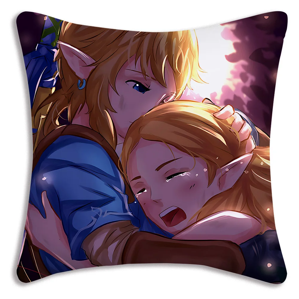 Z-Zeldas Pillow Covers Cartoon Sofa Decorative Home Double-sided Printing Short Plush Cute Cushion Cover