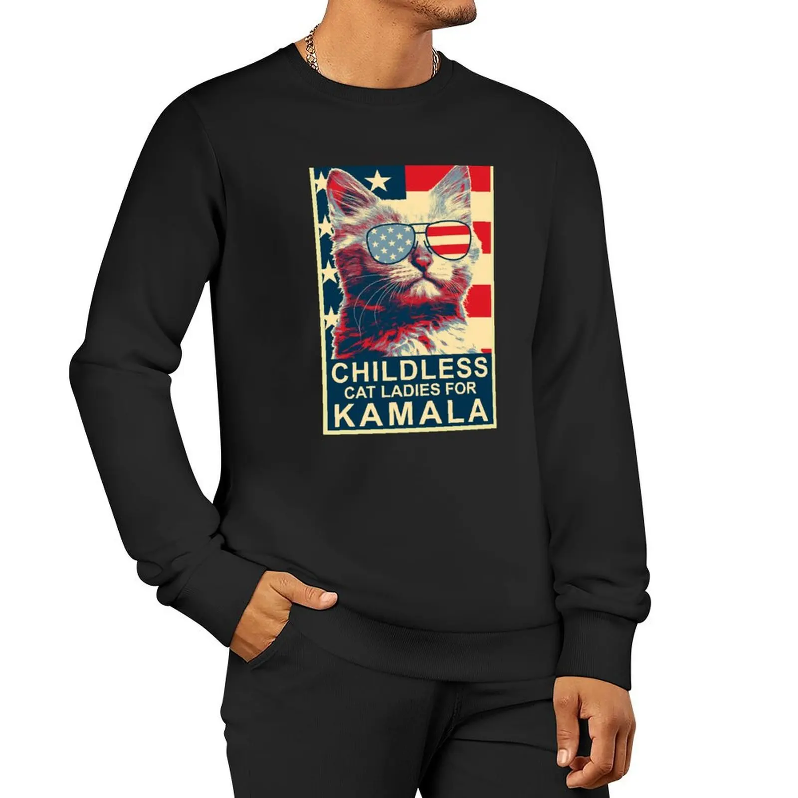 

Childless Cat Lady Kamala Shirt, Ladies for Kamala Harris President 2024 Sweatshirt anime clothing men's sweatshirts