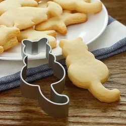 Molde de aluminio para hornear pasteles con forma de gato, cortador de galletas, molde Sugarcraft