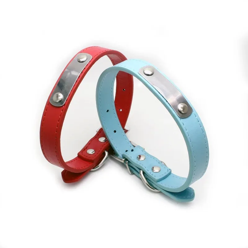 Personalisiertes, individuelles Hundehalsband mit geschnitztem ID-Tag, Anti-Verlust-Design aus massivem PU-Leder für kleine, mittelgroße und große Hunde, Heimtierbedarf – Detail 8