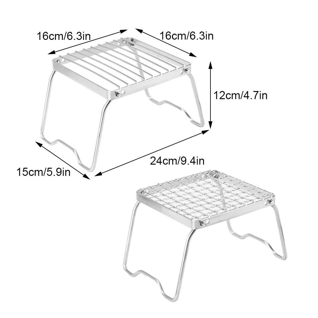 Imagem -04 - Multifuncional Folding Camping Grill Rack para Churrasco ao ar Livre Portátil Campfire Grill Aço Inoxidável Fogão a Gás Stand