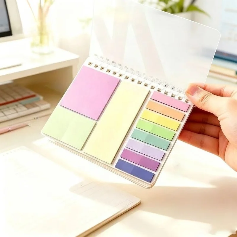 1pc 14.5×10.5 Pastel Loose-Leaf Sticky Notes, Rewritable Repositionable Index Tabs for Student, Office & Home Organizing