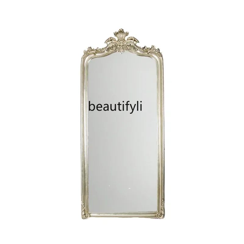 FGEuropean full body, French fitting, floor mirror, American carved home wall hanging retro wall hanging full-length mi