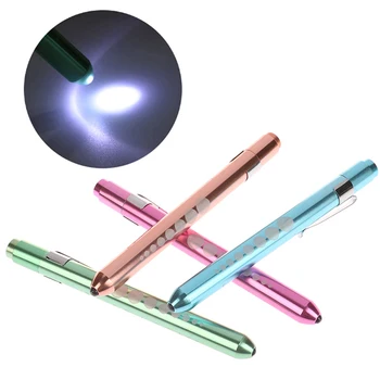1 adet kullanımlık LED tıbbi öğrenci ölçer ile Penlight el feneri cep klipsli kalem lamba Torch lamba hemşireler için doktor okuma