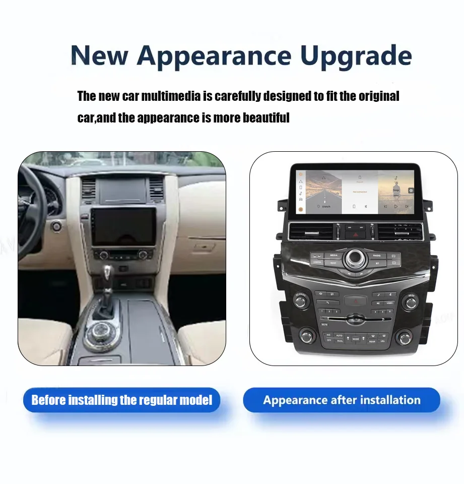 

For Nissan Patrol Y61 Y62 Infiniti QX80 QX56 2010-2020 12.3" Screen Android15 Car Radio GPS Carplay Multimedia Video Player 360