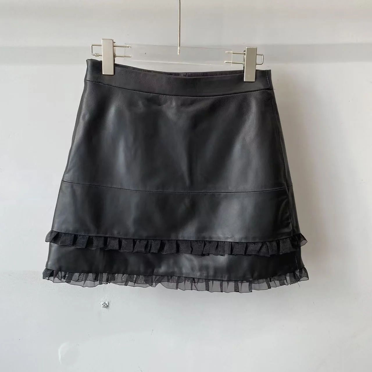 Herfst 2025 Nieuwe Sle Echte Eepskin Dames A-lijn Rok Faionable Veelzijdige One-Step Rokken Hoge Taille Ontwerp Casua...