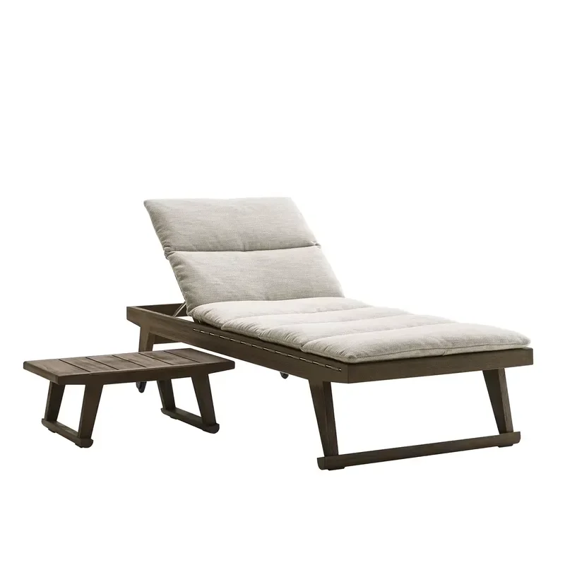 Folding Outdoor Furniture Pool Hotel Beach Wooden Sun Lounger Beach Bed Sun Lounger