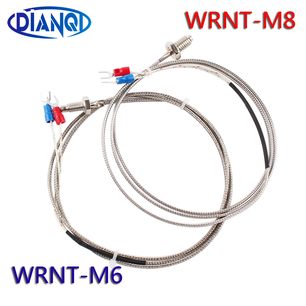 Thermocouple M6 M8 threaded thermal resistance temperature sensor temperature line probe K type 1M