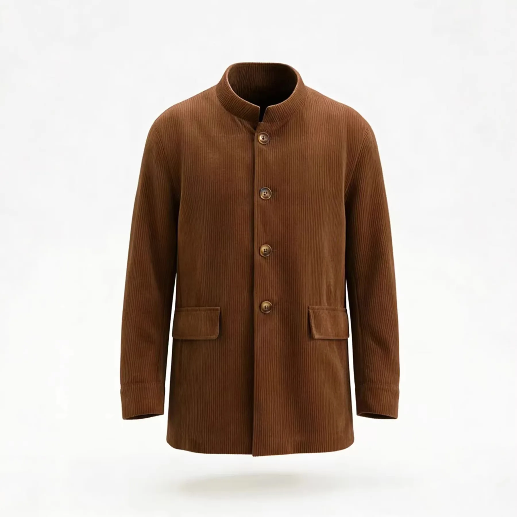 

Мужской модный приталенный пиджак-блейзер с воротником-стойкой на одной пуговице, весна-осень 2026, новый стиль, деловой повседневный образ