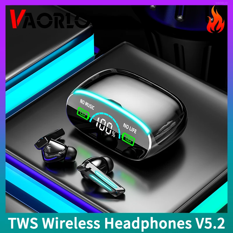 VAORLO Hifi TWS Wirlesss Headphones Ear-Hook Sports Waterproof Earphones Bluetooth Touch Control CVC8.0 Noice Cancelling Headset