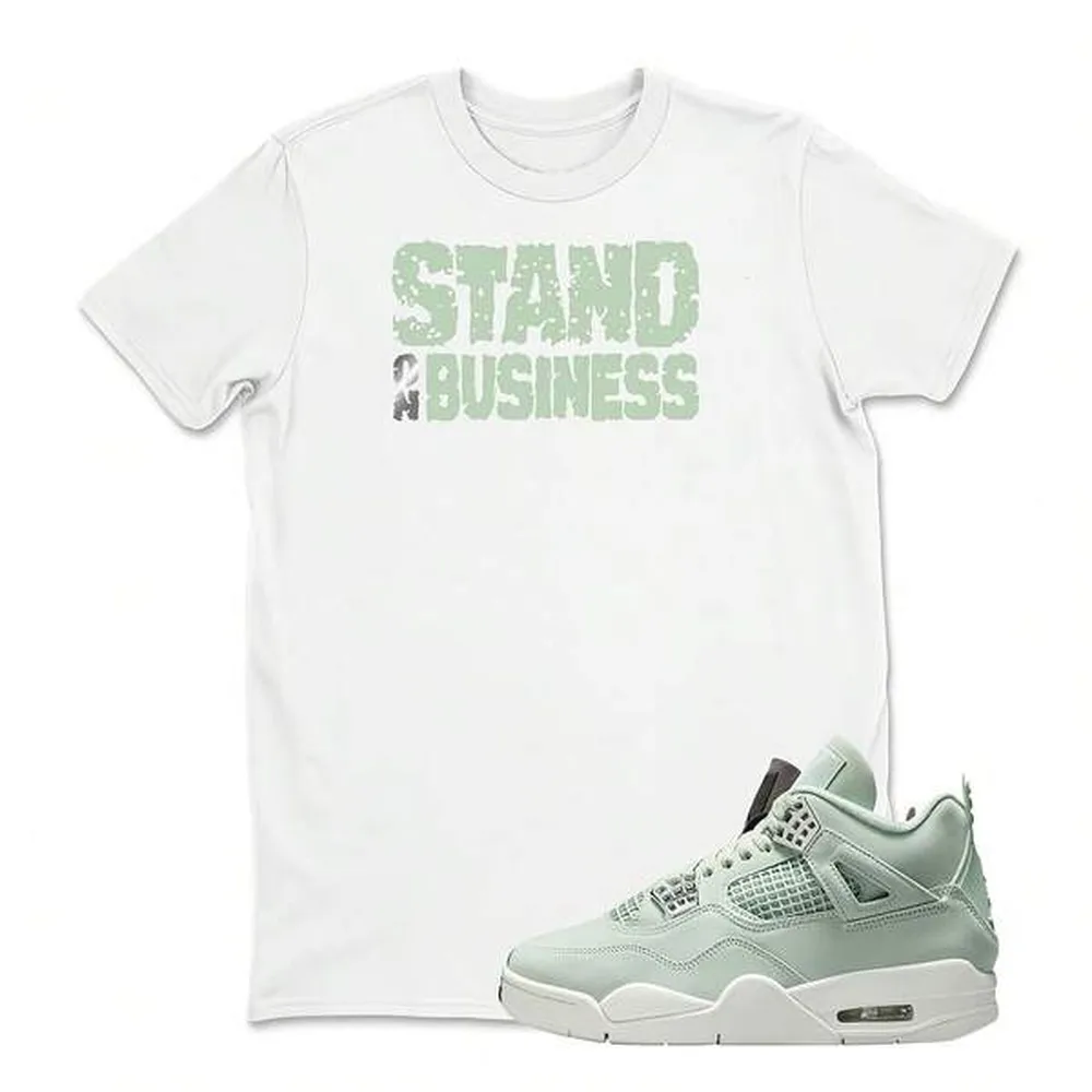 Stand Shirt Match Jordans 4 Abundance, Retro 4 Seafsoam Sneaker Tee, Retro 4 Sneaker Match Tee, Sneakerhead Outfit Shirt