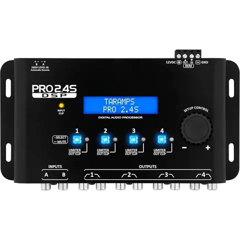 Pro Digital Signal Processor 2.4S DSP Crossover Equalizer 15-Band Graphic EQ 12 Presets 2 Input 4 Output