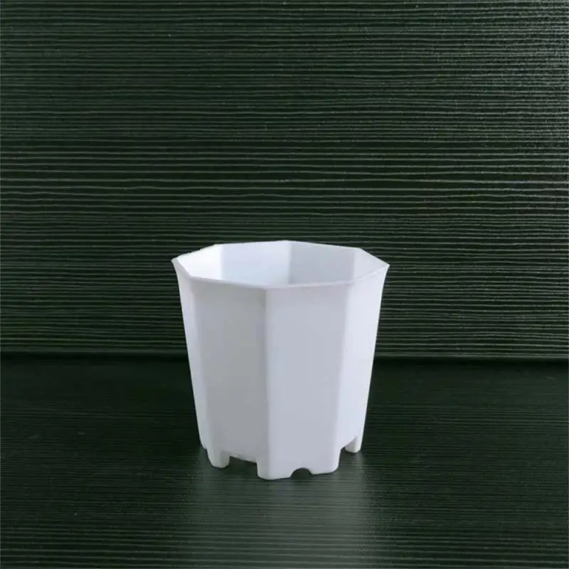 1~10PCS Flower Pot Plastic Thickened With Tray Polygonal Durable Planters Fleshy Plants Potted Minimalist Octagonal Small