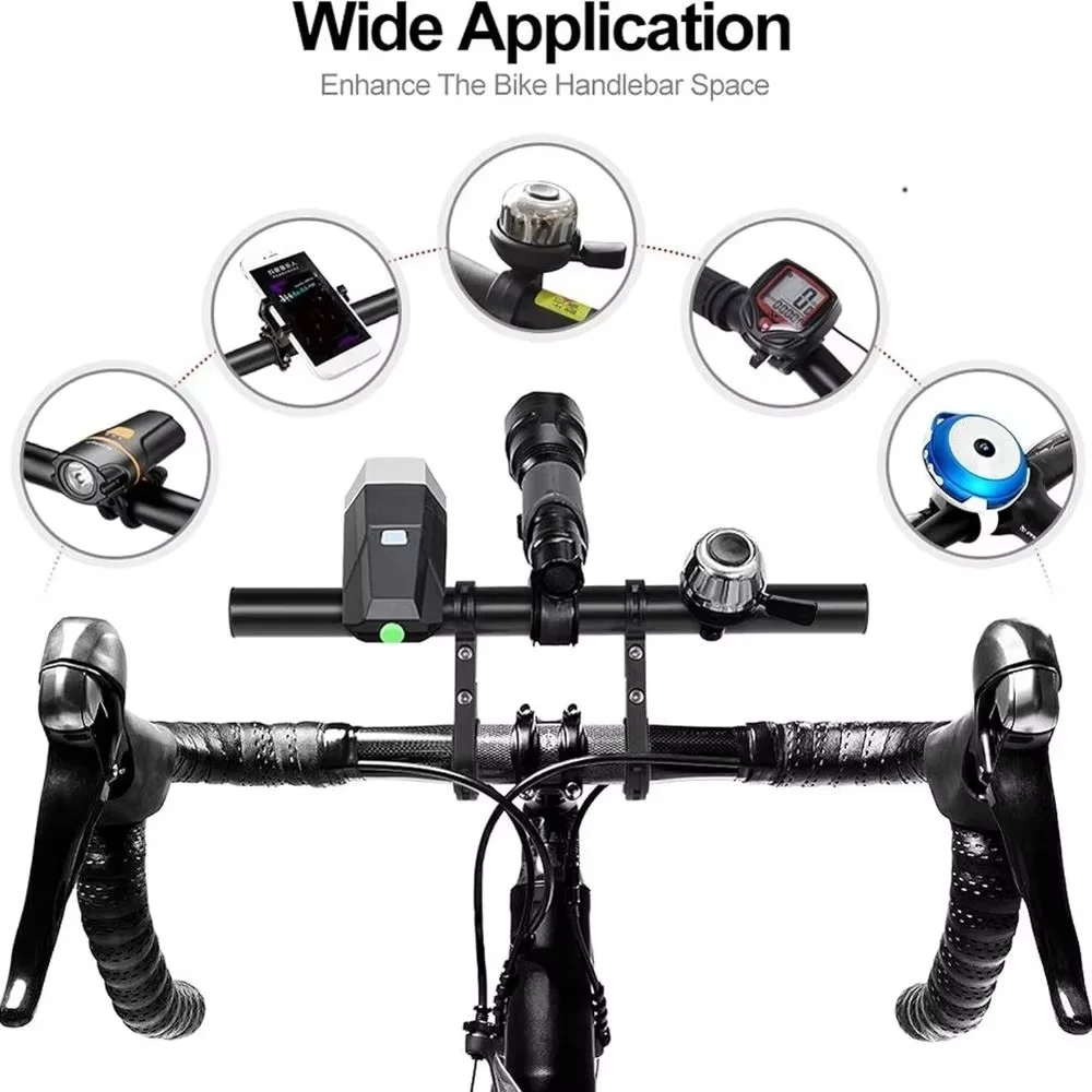 20cm Aluminum Bike Handlebar Extender MTB Road Bicycle Front Light Expansion Bracket Cycling Spare Parts Outdoor Riding Equipmen