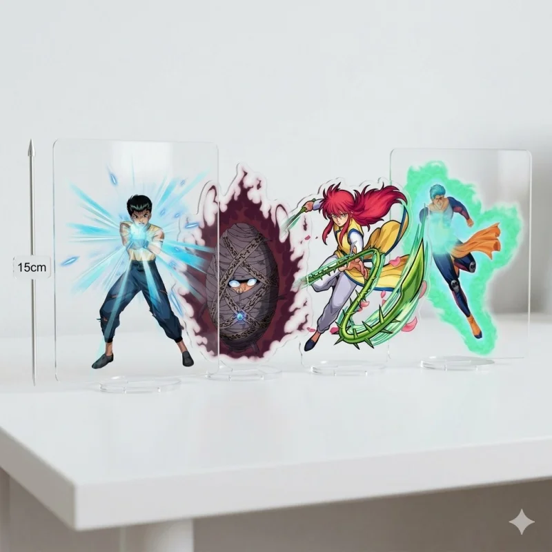 

15CM Anime yuyuhakusho Cosplay Acrylic Stand keychain Ornaments Yuusuke Urameshi Kurama Genkai Figure Stand Halloween Gifts
