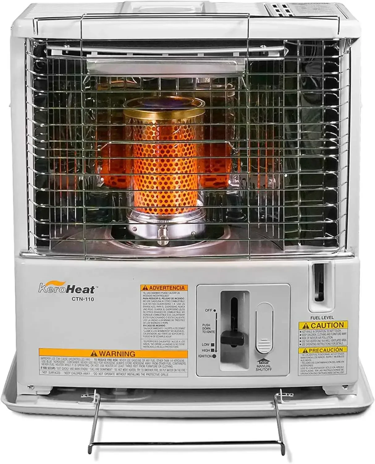 

CTN-110 Portable Indoor/Outdoor Kerosene Heater for 400 sq.ft., 10,000 BTU, Auto Safety Shut Off, Tip-Over Switch