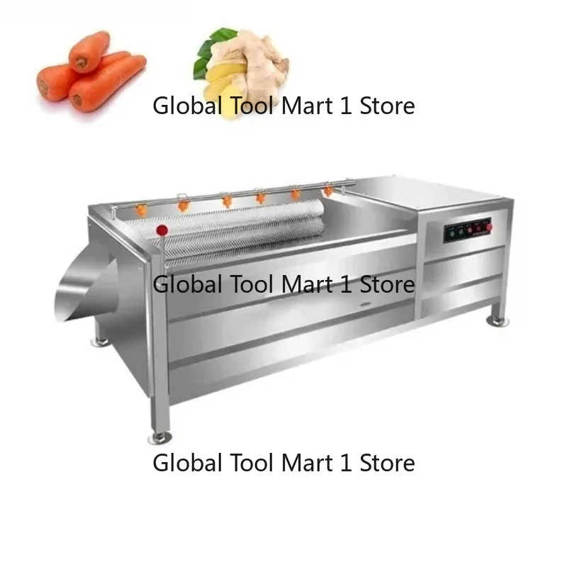Brush Roller Root Vegetable Washing Peeling Equipment Potato Ginger Cassava Carrot Cleaning Processor