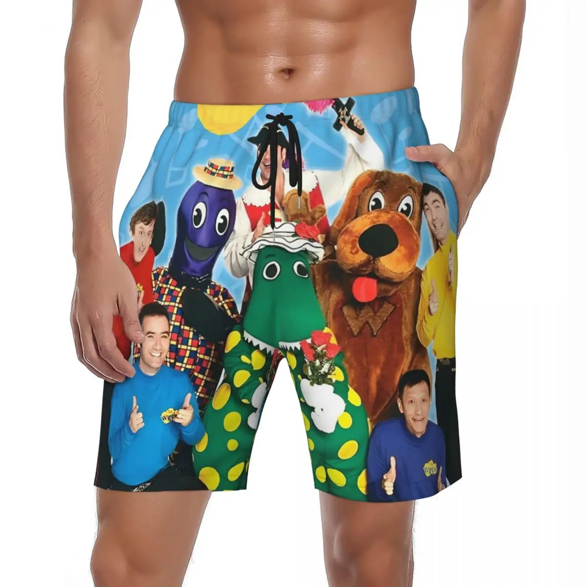 

Bathing Suit The Wiggles Board Shorts Summer Australian Children's Music Group Beach Shorts Men Printed Sports Surf Swim Trunks