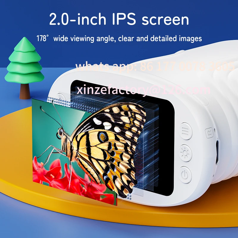 

Customizable Microscope for Kids Children Microscope with 2 Inch Screen 1000x Zoom Mini Handheld Microscope