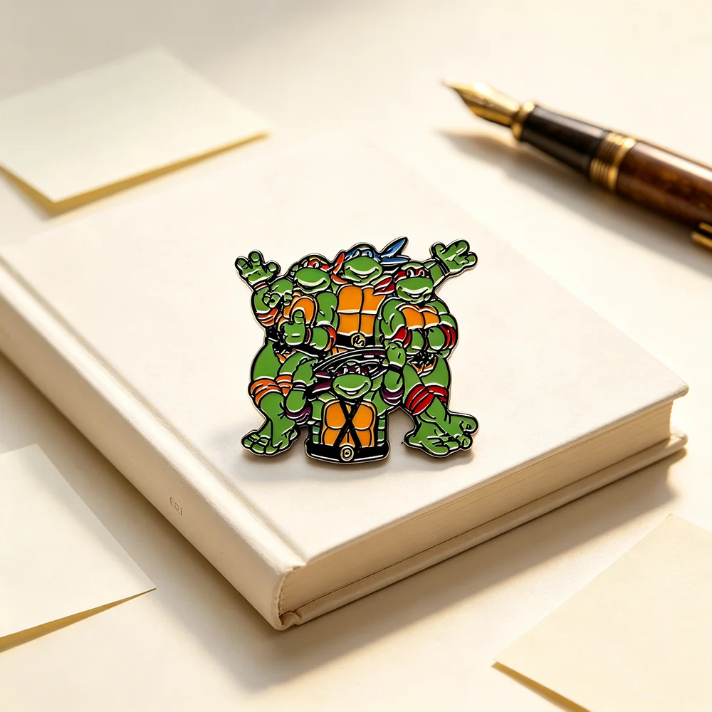 Retro Turtles Enamel Pin Cute Group Metal Brooch Badge for Backpacks Cartoon Collection Decorative Jewelry Gift