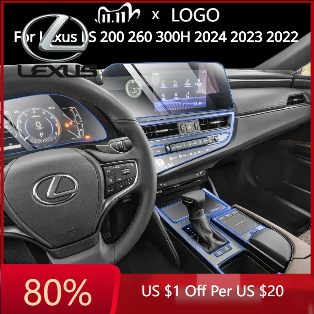 

Горячая новинка 2026: Прозрачная пленка из ТПУ для интерьера Lexus ES 200, 260, 300H (2023-2024) – аксессуары для центральной консоли и панели переключения передач