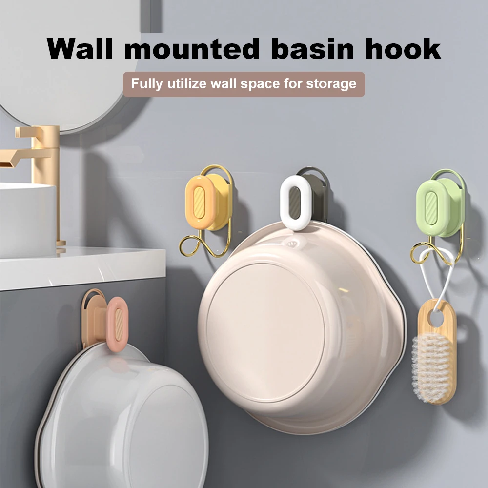 

Wall Mounted Washbasin Hooks Adjustable Basin Storage Organizer Rack Waterproof Wash Basin Hook Kitchen Bathroom Accessories