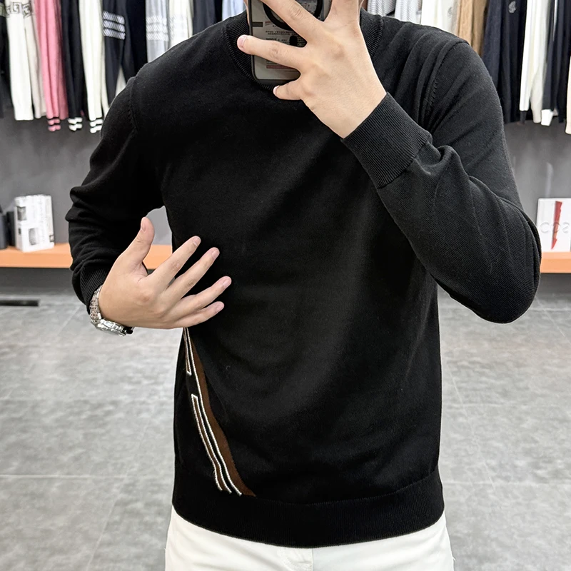 Maglione lavorato a maglia autunno inverno di alta qualità per uomo Moda casual maglioni girocollo uomo pullover lavorato a maglia abbigliamento uomo 2025