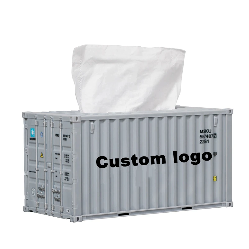 custom souvenir corporate gift with logo luxury business other gifts & crafts scale shipping container model Tissue box